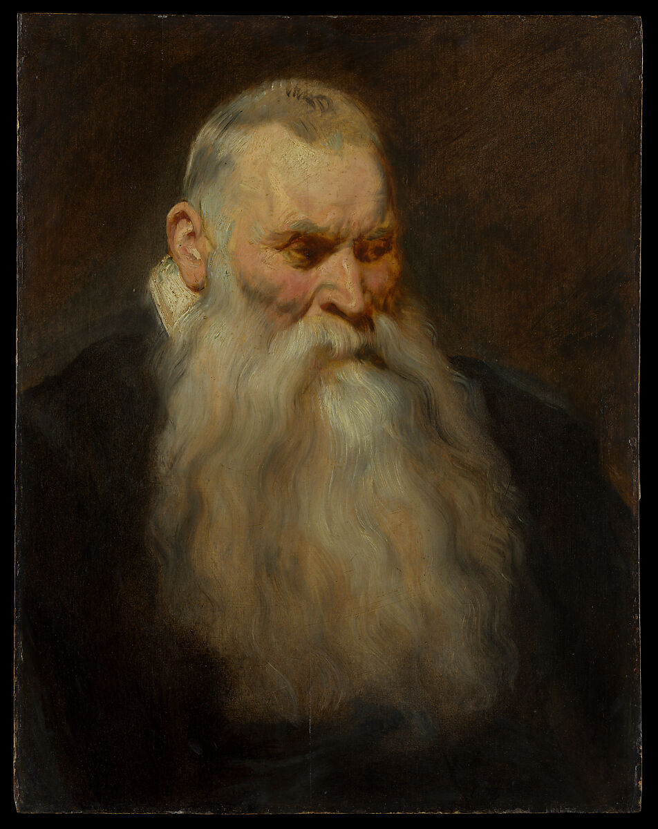 Study Head of an Old Man with a White Beard, Anthony van Dyck  Flemish, Oil on wood
