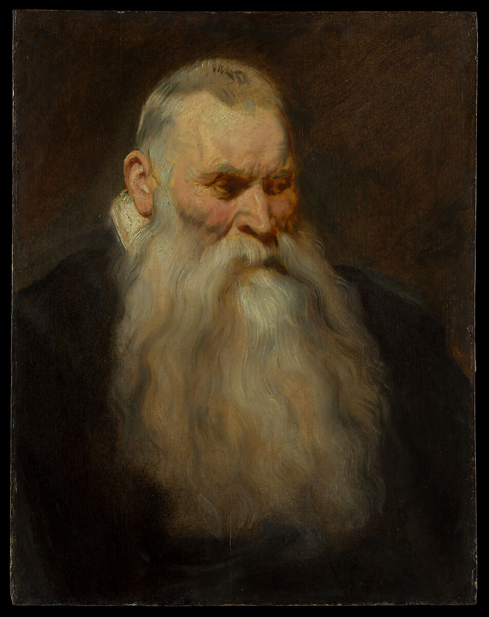 Study Head of an Old Man with a White Beard, Anthony van Dyck (Flemish, Antwerp 1599–1641 London), Oil on wood 