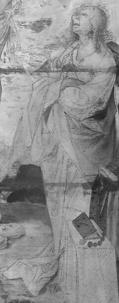 The Crucifixion with Donors and Saints Peter and Margaret of Antioch, Workshop of Cornelis Engebrechtsz (Netherlandish, ca. 1460/62–1527), Oil on wood