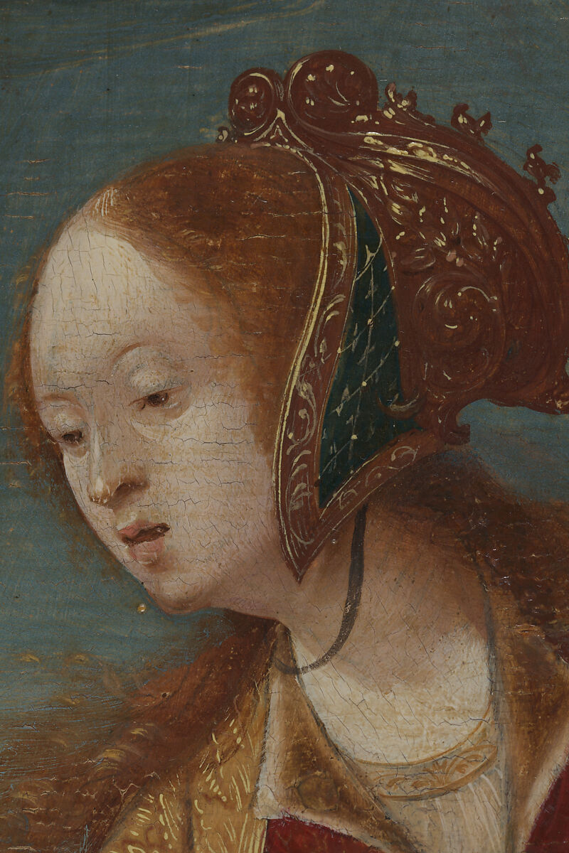 The Crucifixion with Donors and Saints Peter and Margaret of Antioch, Workshop of Cornelis Engebrechtsz (Netherlandish, ca. 1460/62–1527), Oil on wood