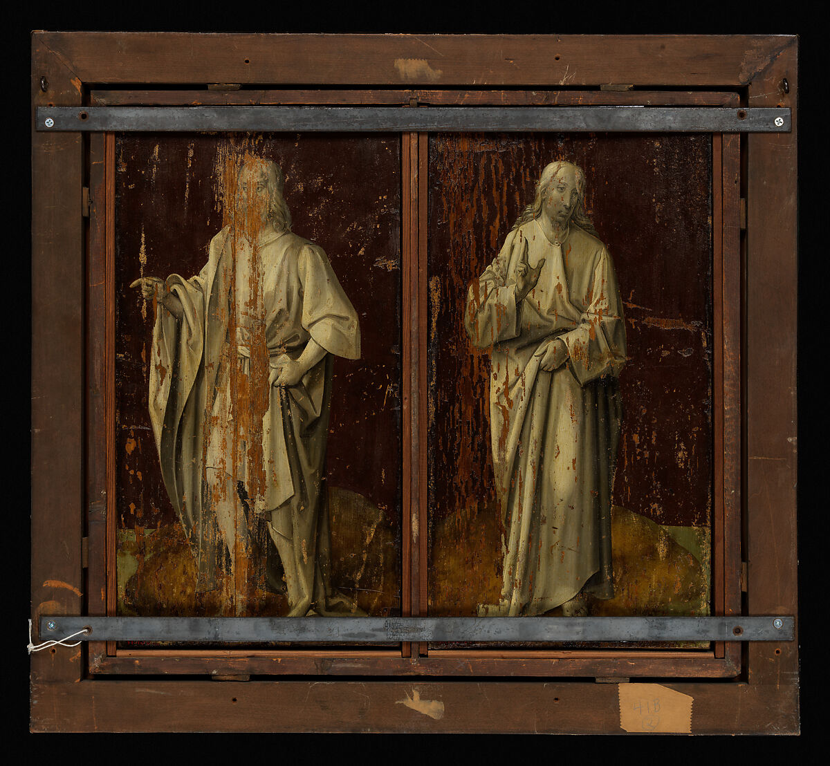Ecce Homo, (reverse) Christ Blessing; The Disrobing of Christ, (reverse) Saint John the Baptist, Workshop of Cornelis Engebrechtsz (Netherlandish, ca. 1460/62–1527), Oil on wood