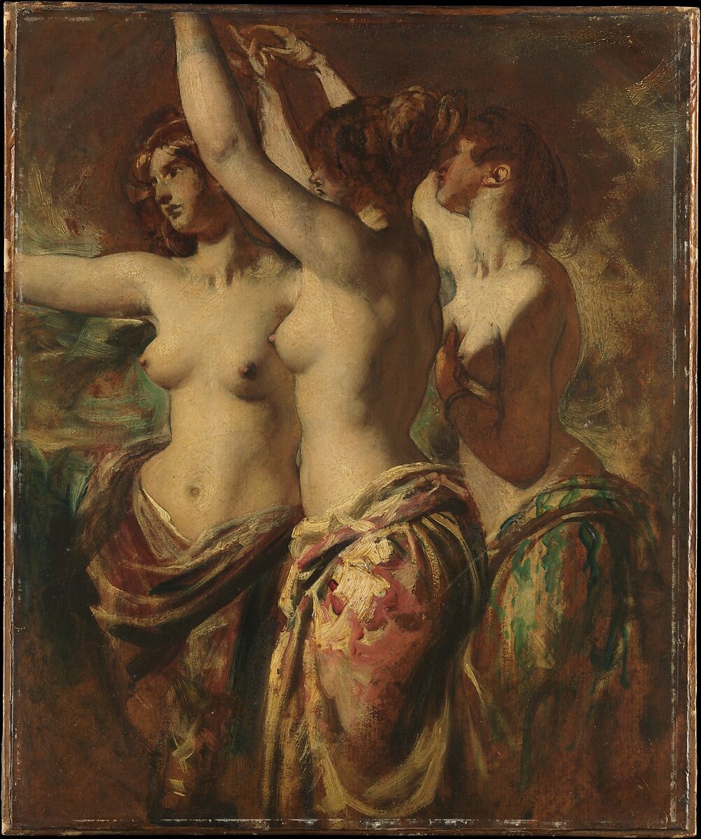 The Three Graces, William Etty (British, York 1787–1849 York), Oil on millboard 