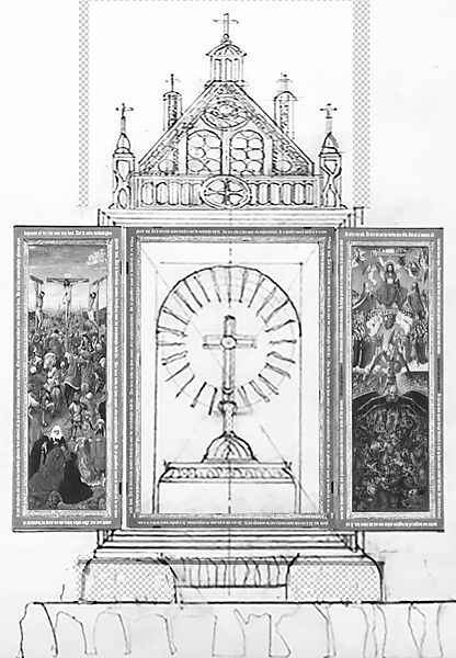 The Crucifixion; The Last Judgment, Jan van Eyck (Netherlandish, Maaseik ca. 1390–1441 Bruges), Oil on canvas, transferred from wood