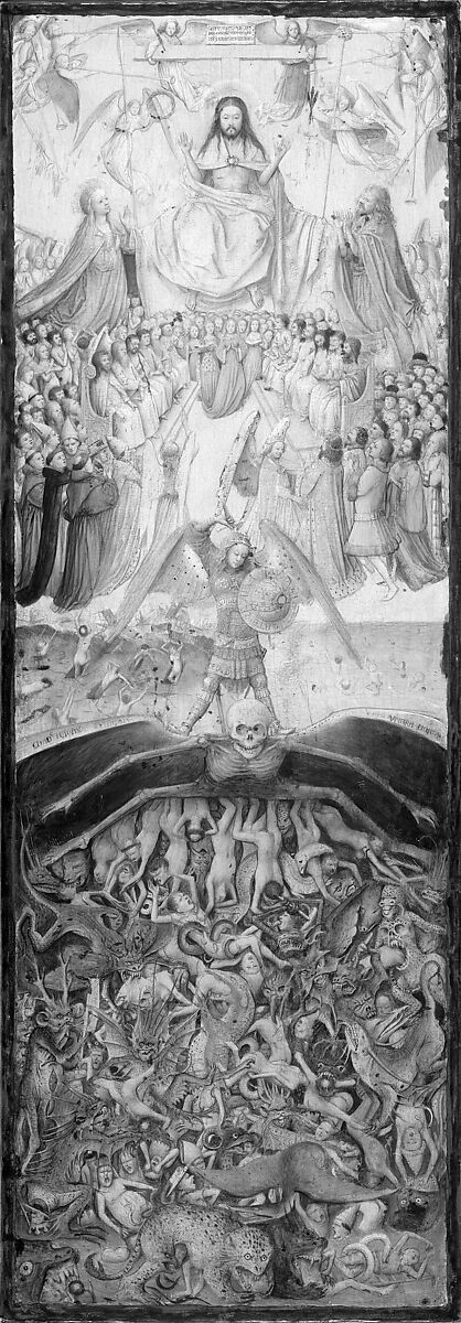 The Crucifixion; The Last Judgment, Jan van Eyck (Netherlandish, Maaseik ca. 1390–1441 Bruges), Oil on canvas, transferred from wood
