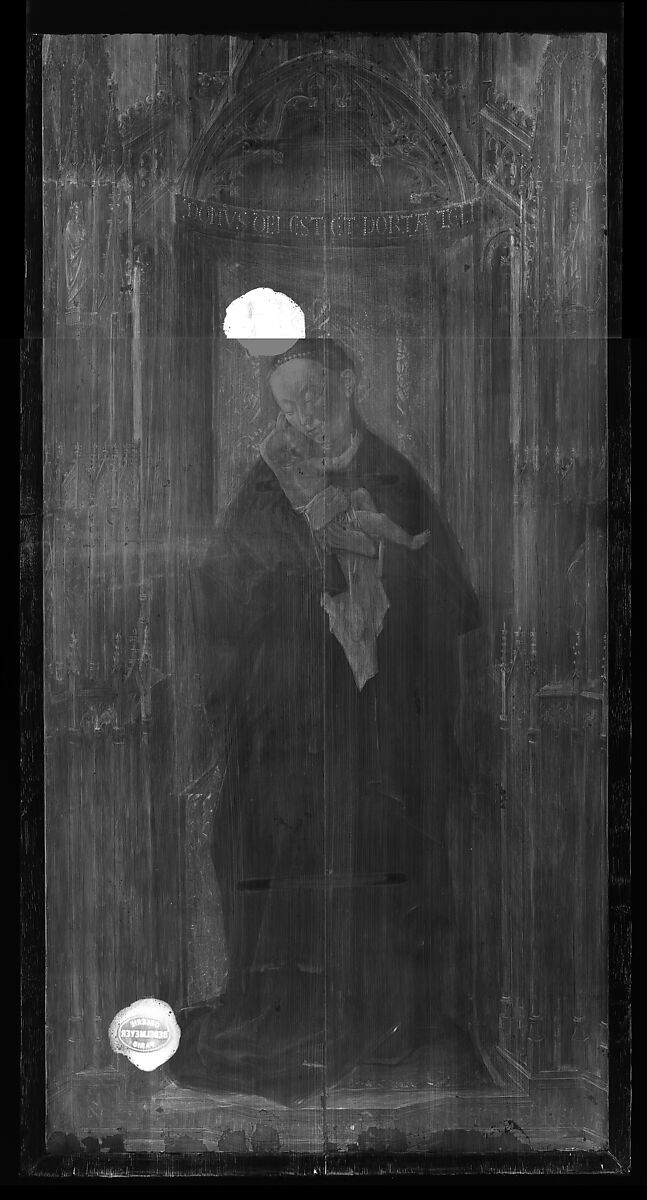 Virgin and Child in a Niche, Workshop of Jan van Eyck (Netherlandish, Maaseik ca. 1390–1441 Bruges), Oil on wood