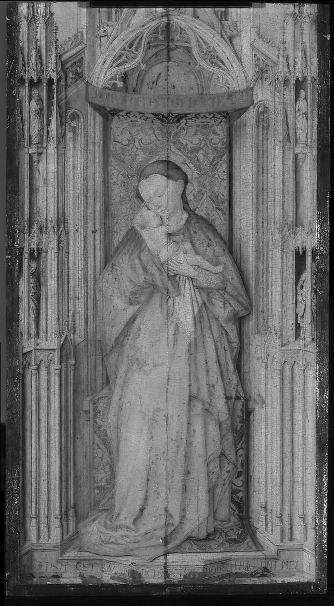 Virgin and Child in a Niche, Workshop of Jan van Eyck (Netherlandish, Maaseik ca. 1390–1441 Bruges), Oil on wood