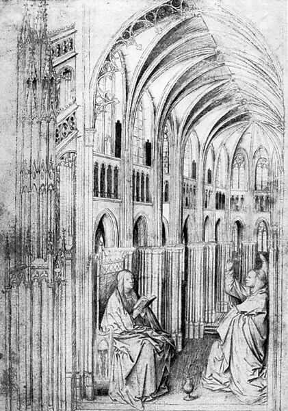 Virgin and Child in a Niche, Workshop of Jan van Eyck (Netherlandish, Maaseik ca. 1390–1441 Bruges), Oil on wood