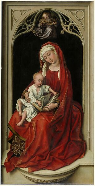 Virgin and Child in a Niche, Workshop of Jan van Eyck (Netherlandish, Maaseik ca. 1390–1441 Bruges), Oil on wood