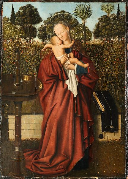 Virgin and Child in a Niche, Workshop of Jan van Eyck (Netherlandish, Maaseik ca. 1390–1441 Bruges), Oil on wood