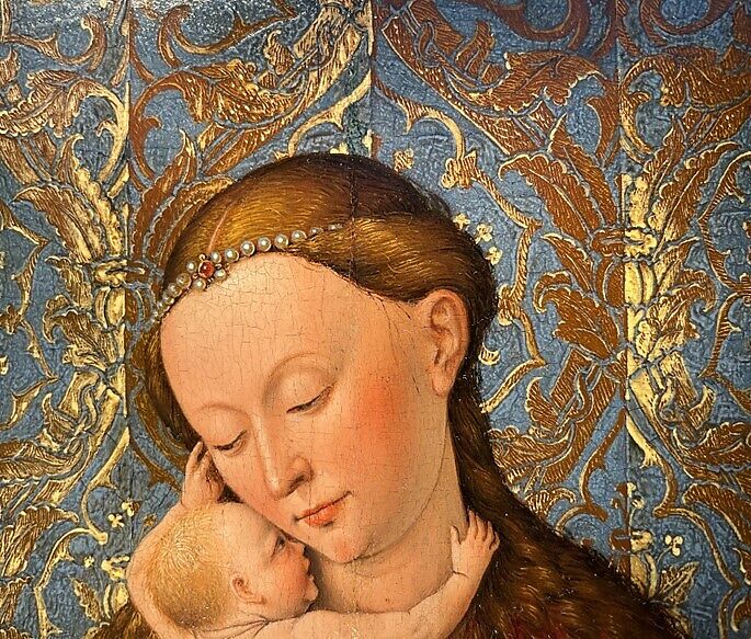 Virgin and Child in a Niche, Workshop of Jan van Eyck (Netherlandish, Maaseik ca. 1390–1441 Bruges), Oil on wood