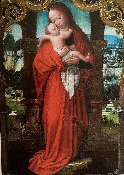 Virgin and Child in a Niche, Workshop of Jan van Eyck (Netherlandish, Maaseik ca. 1390–1441 Bruges), Oil on wood