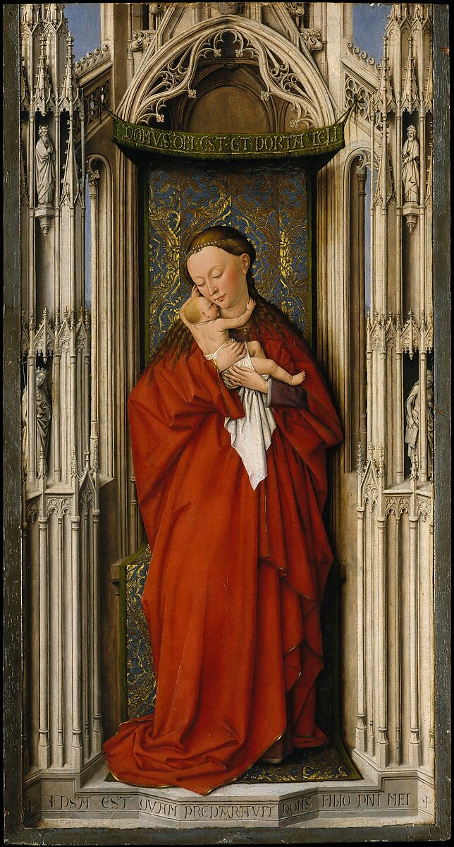 Virgin and Child in a Niche, Jan van Eyck  Netherlandish, Oil on wood