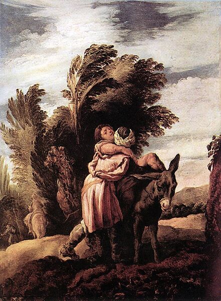 The Good Samaritan, Workshop of Domenico Fetti (Italian, Rome (?) 1591/92–1623 Venice), Oil on wood