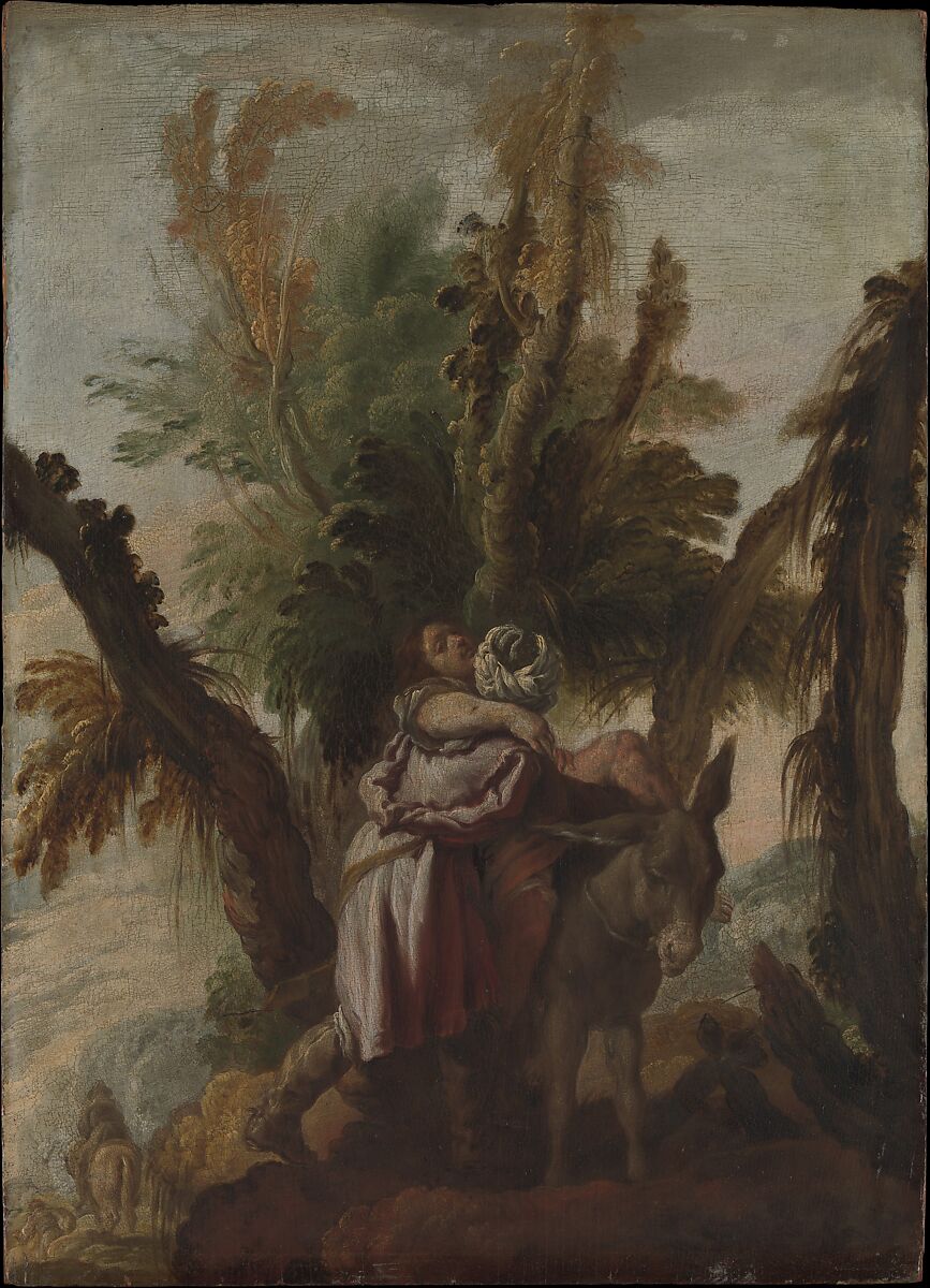 The Good Samaritan, Workshop of Domenico Fetti (Italian, Rome (?) 1591/92–1623 Venice), Oil on wood 