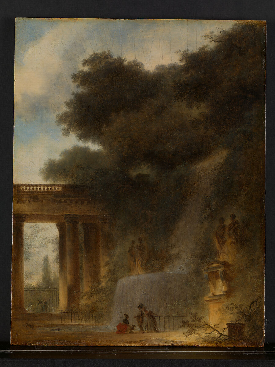 The Cascade, Jean Honoré Fragonard (French, Grasse 1732–1806 Paris), Oil on wood 