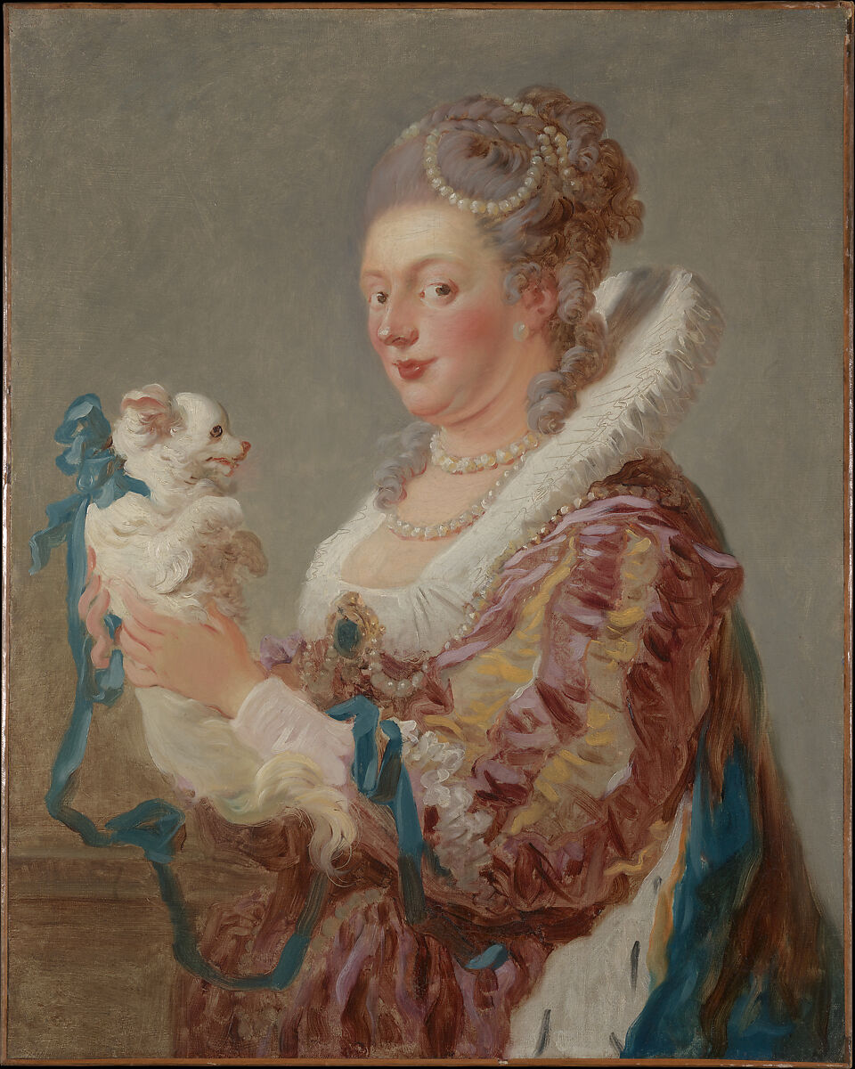 Marie Emilie Coignet de Courson (1716–1806) with a Dog, Jean Honoré Fragonard (French, Grasse 1732–1806 Paris), Oil on canvas 