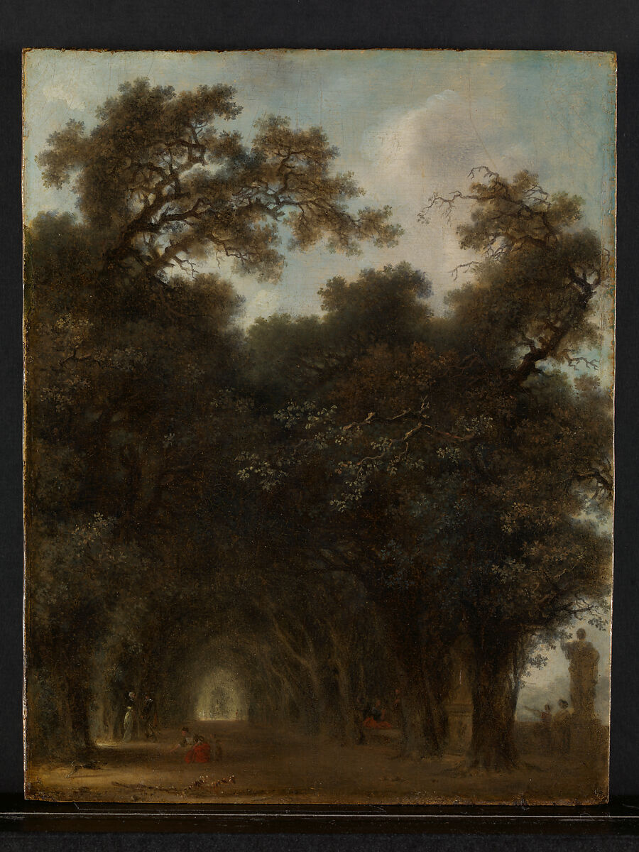 A Shaded Avenue, Jean Honoré Fragonard (French, Grasse 1732–1806 Paris), Oil on wood 