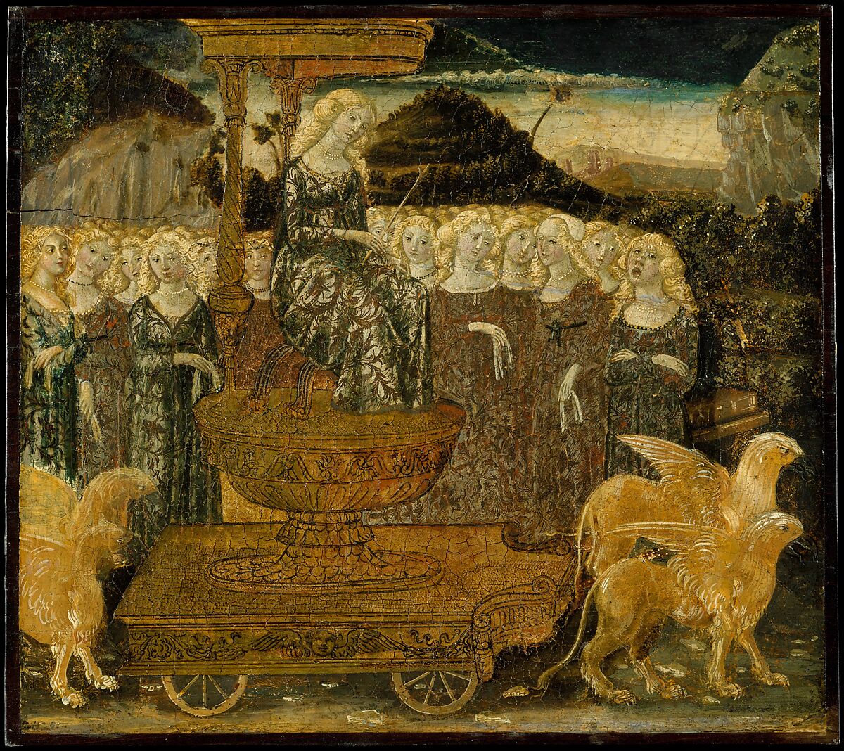 Goddess of Chaste Love, Francesco di Giorgio Martini (Italian, Siena 1439–1501 Siena), Tempera and gold on wood 