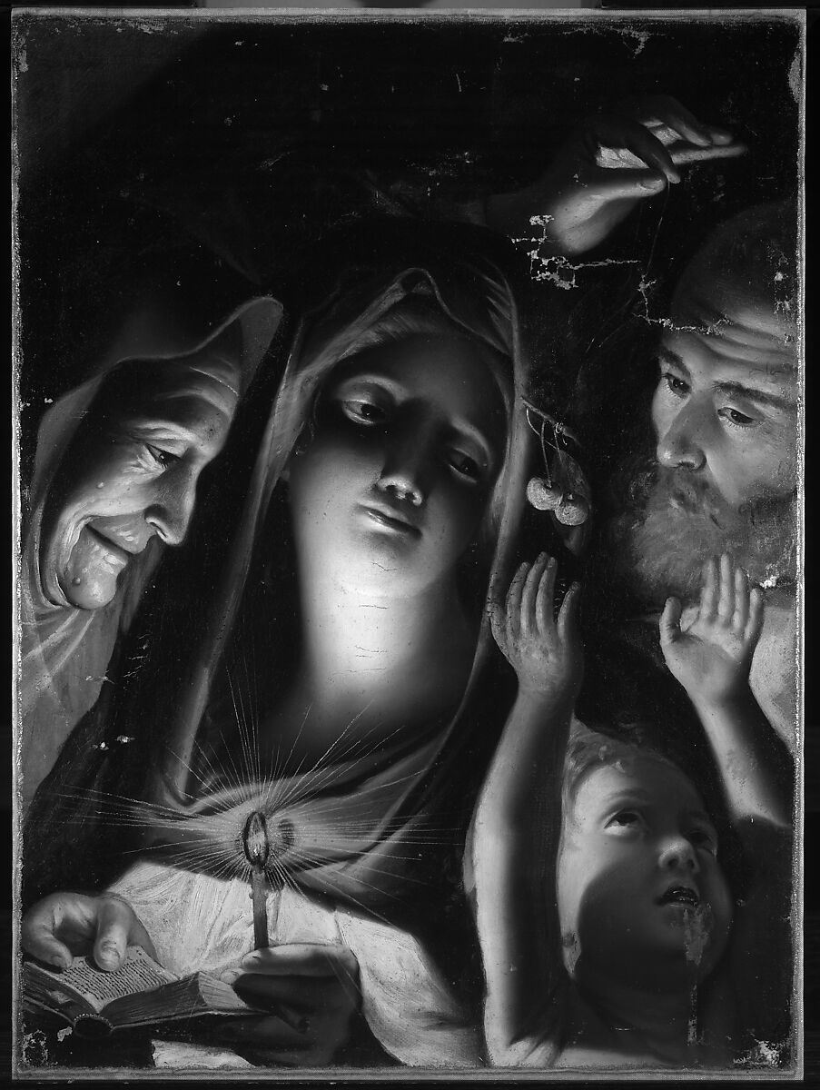 Holy Family with Saint Anne, French Painter (17th century), Oil on canvas