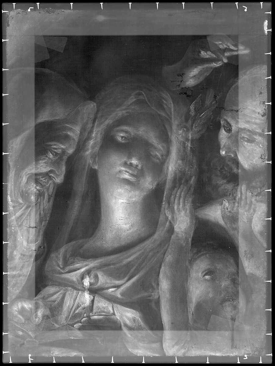 Holy Family with Saint Anne, French Painter (17th century), Oil on canvas