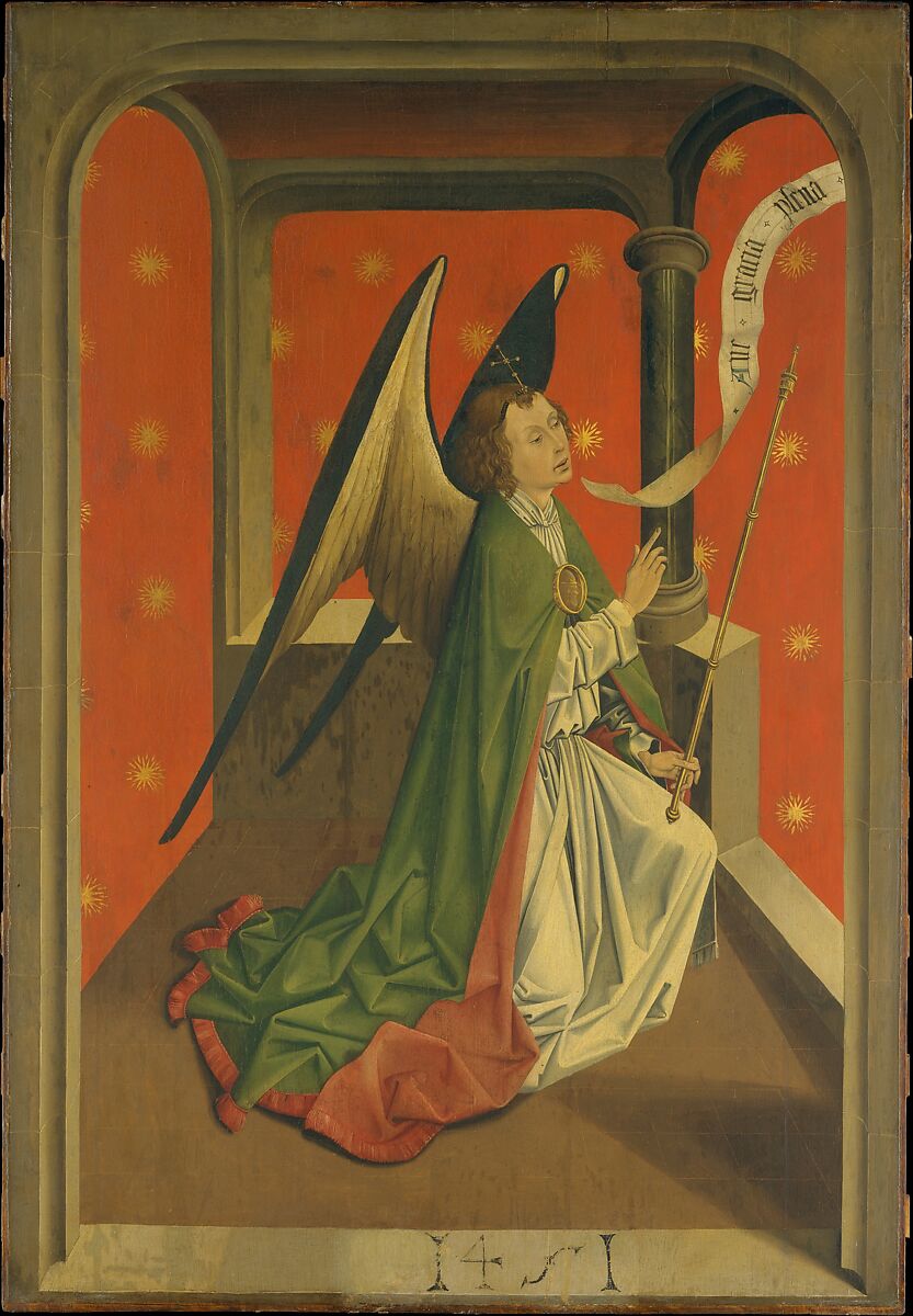 The Crucifixion of Saint Peter with a Donor; The Legend of Saint Anthony Abbot with a Donor;  The Annunciation, Northern French Painter (ca. 1450), Oil on wood