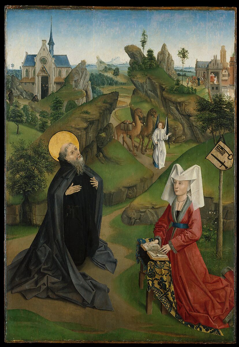 The Crucifixion of Saint Peter with a Donor; The Legend of Saint Anthony Abbot with a Donor;  The Annunciation, Northern French Painter (ca. 1450), Oil on wood