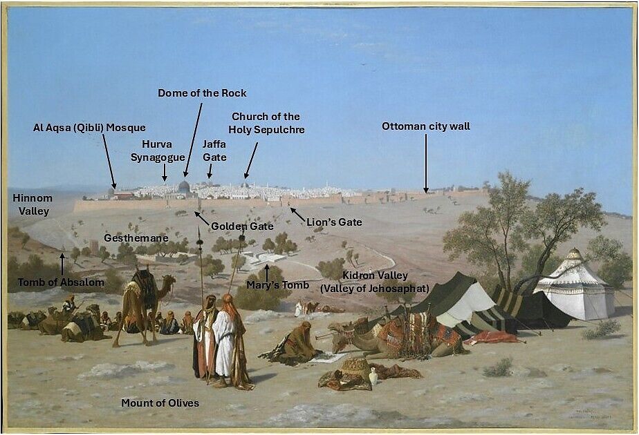 Jerusalem from the Mount of Olives, Charles-Théodore Frère (French, Paris 1814–1888 Paris), Oil on canvas