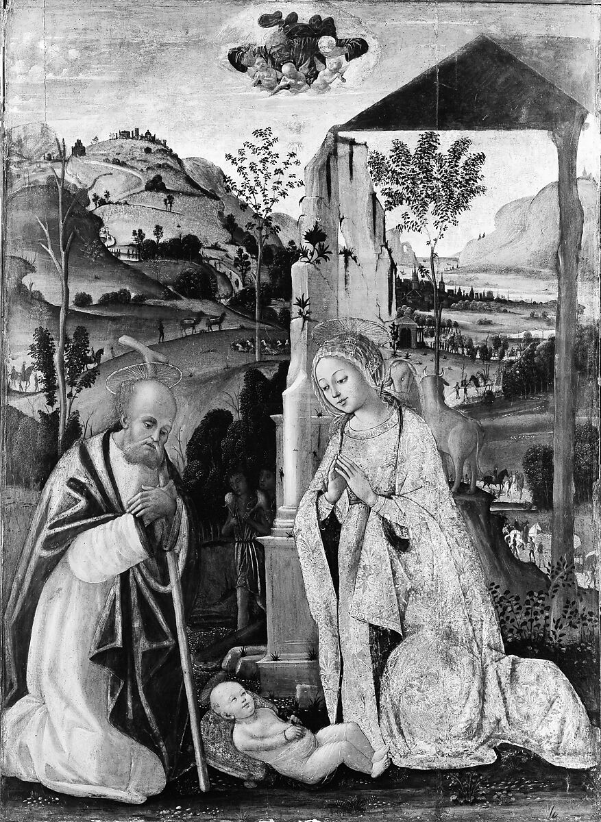 The Nativity, Bernardino Fungai (Italian, Sienese, 1460–1516 or later), Oil and gold on wood 