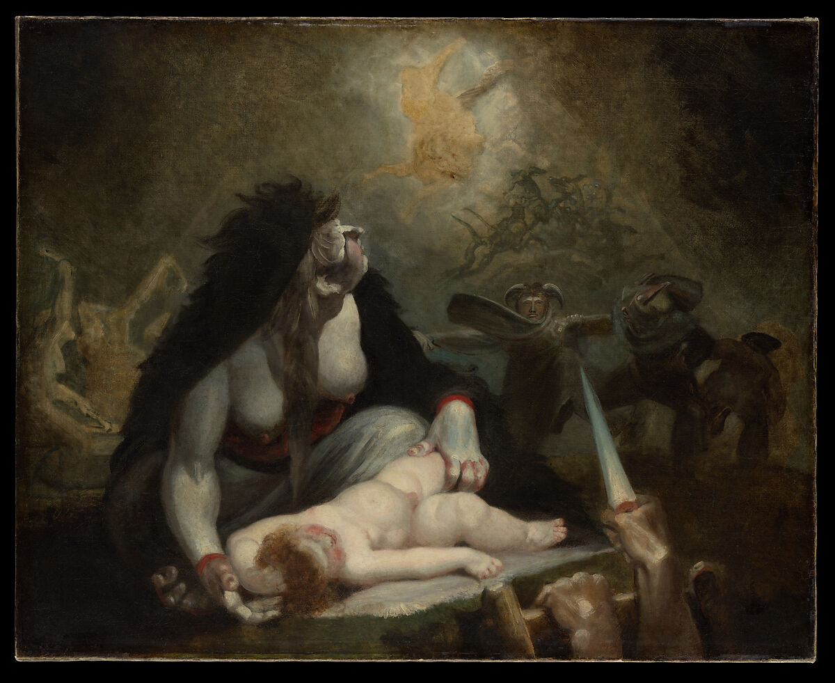 The Night-Hag Visiting Lapland Witches, Henry Fuseli  Swiss, Oil on canvas