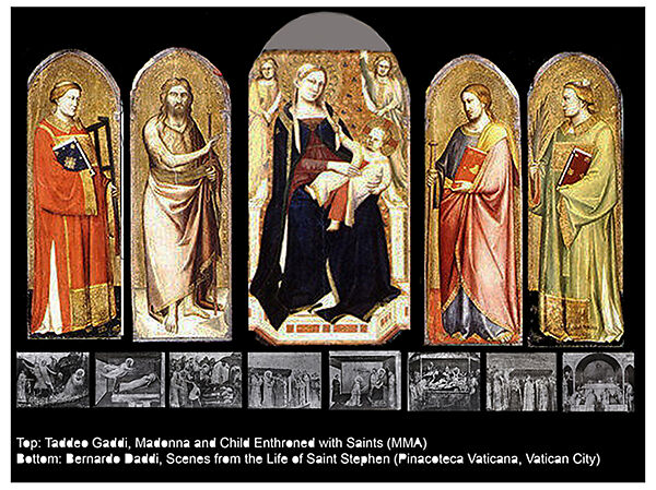 Madonna and Child Enthroned with Saints, Taddeo Gaddi (Italian, Florentine, active by 1334–died 1366), Tempera on wood, gold ground