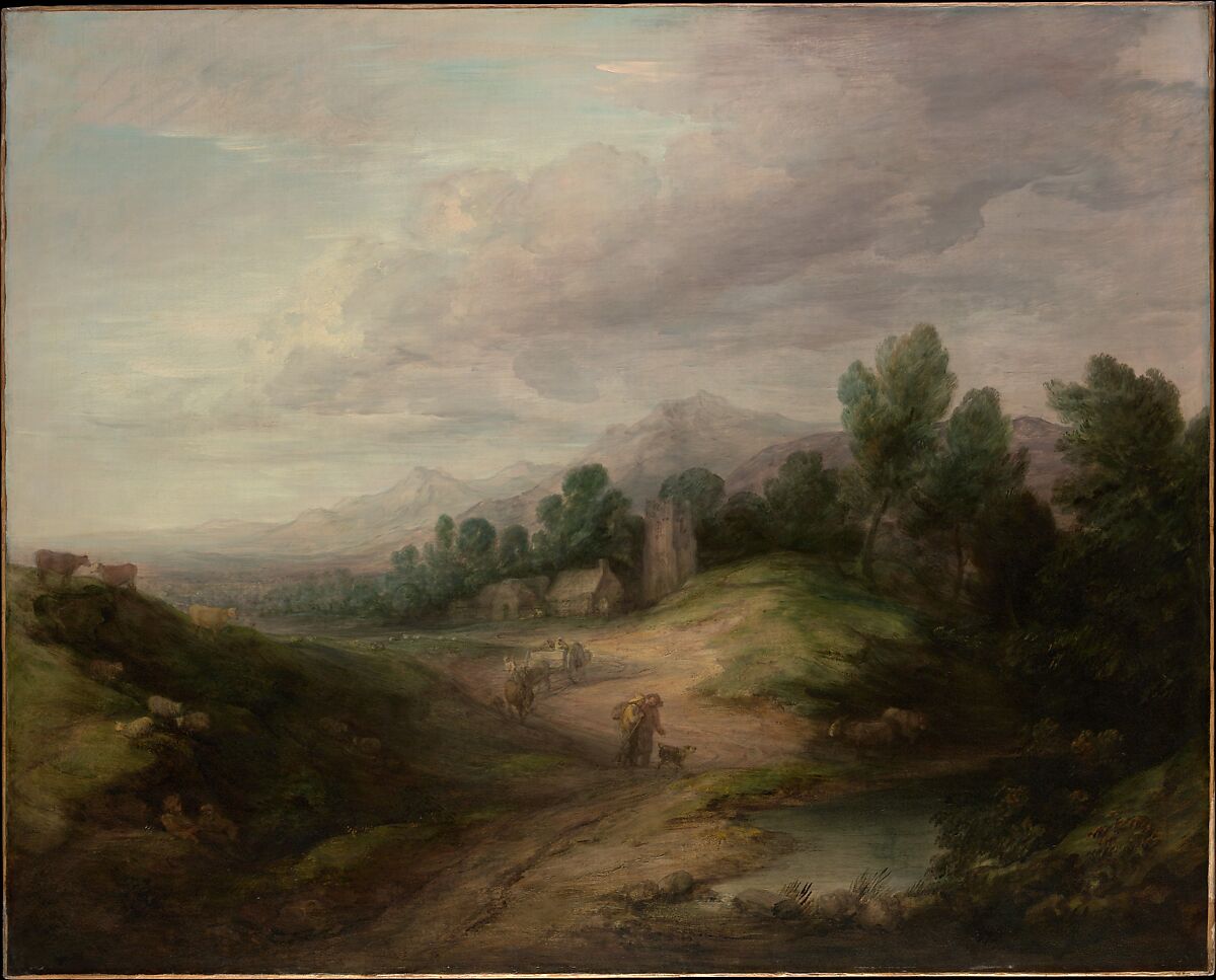 Wooded Upland Landscape, Thomas Gainsborough (British, Sudbury 1727–1788 London), Oil on canvas 