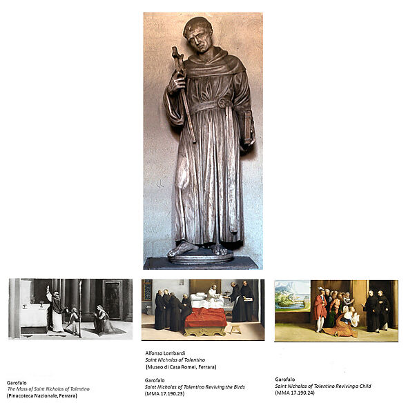 Saint Nicholas of Tolentino Reviving a Child, Garofalo (Benvenuto Tisi da Garofalo) (Italian, Ferrara 1481–1559 Ferrara), Oil on canvas, transferred from wood