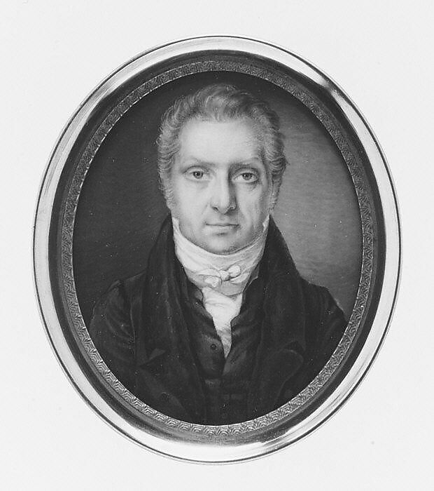 Portrait of a Man, Said to Be Alexander von Humboldt (1769–1859), German Painter (ca. 1815), Ivory 