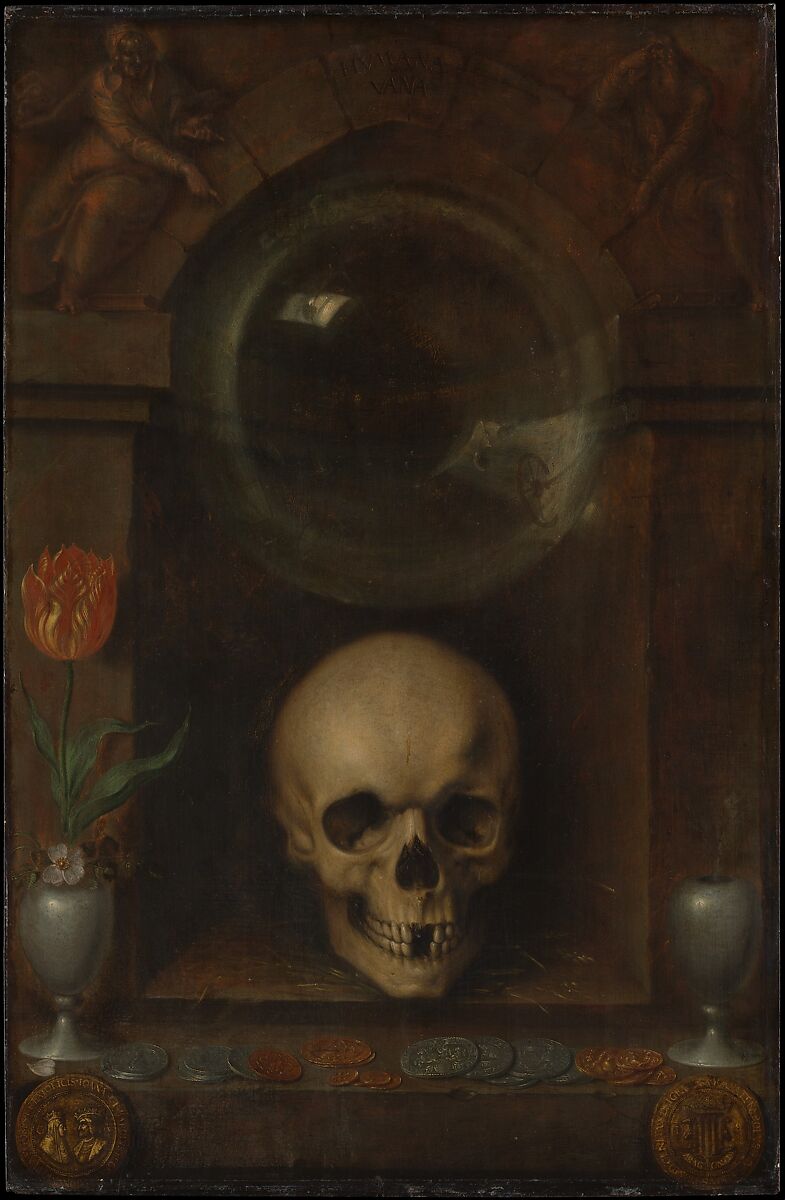 Vanitas Still Life, Jacques de Gheyn II (Netherlandish, Antwerp 1565–1629 The Hague), Oil on wood 