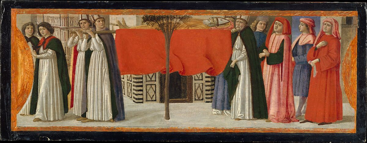 The Burial of Saint Zenobius, Davide Ghirlandaio (David Bigordi) (Italian, Florence 1452–1525 Florence), Tempera and gold on wood 