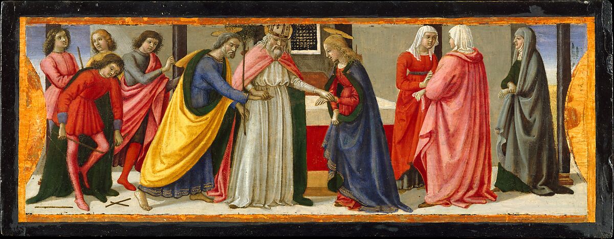 The Marriage of the Virgin, Davide Ghirlandaio (David Bigordi)  Italian, Tempera and gold on wood