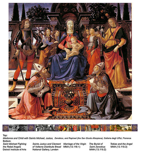 The Marriage of the Virgin, Davide Ghirlandaio (David Bigordi) (Italian, Florence 1452–1525 Florence), Tempera and gold on wood