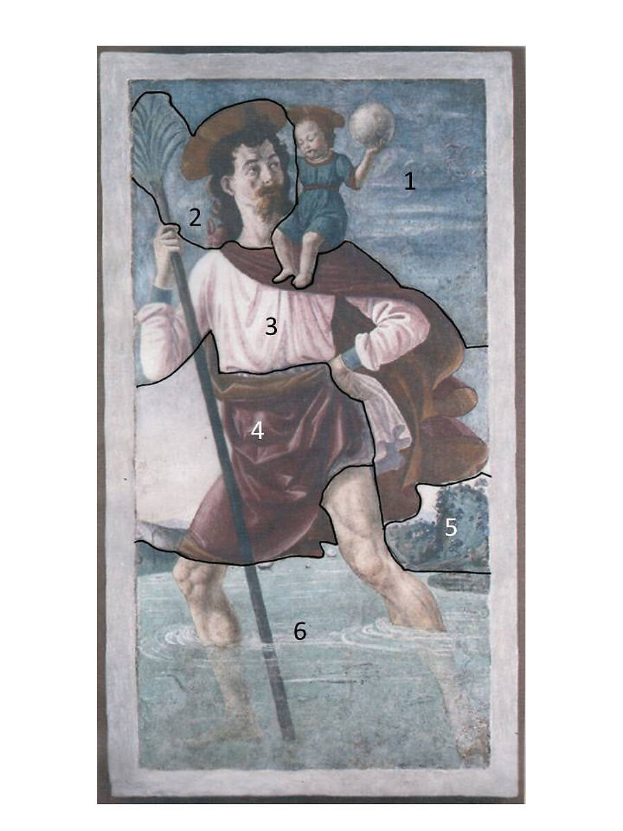 Saint Christopher and the Infant Christ, Domenico Ghirlandaio (Domenico Bigordi) (Italian, Florence 1448/49–1494 Florence), Fresco