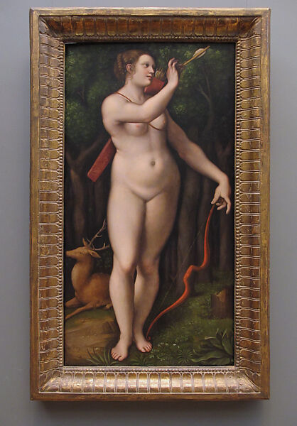 Diana the Huntress, Giampietrino (Giovanni Pietro Rizzoli) (Italian, Milanese, active by ca. 1495–died 1553), Oil on wood