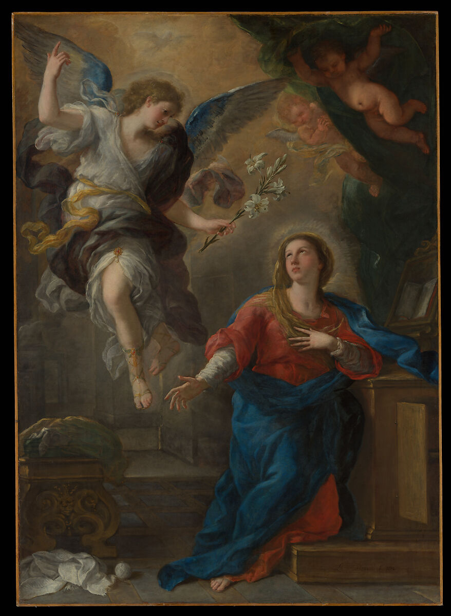 The Annunciation, Luca Giordano (Italian, Naples 1634–1705 Naples), Oil on canvas 