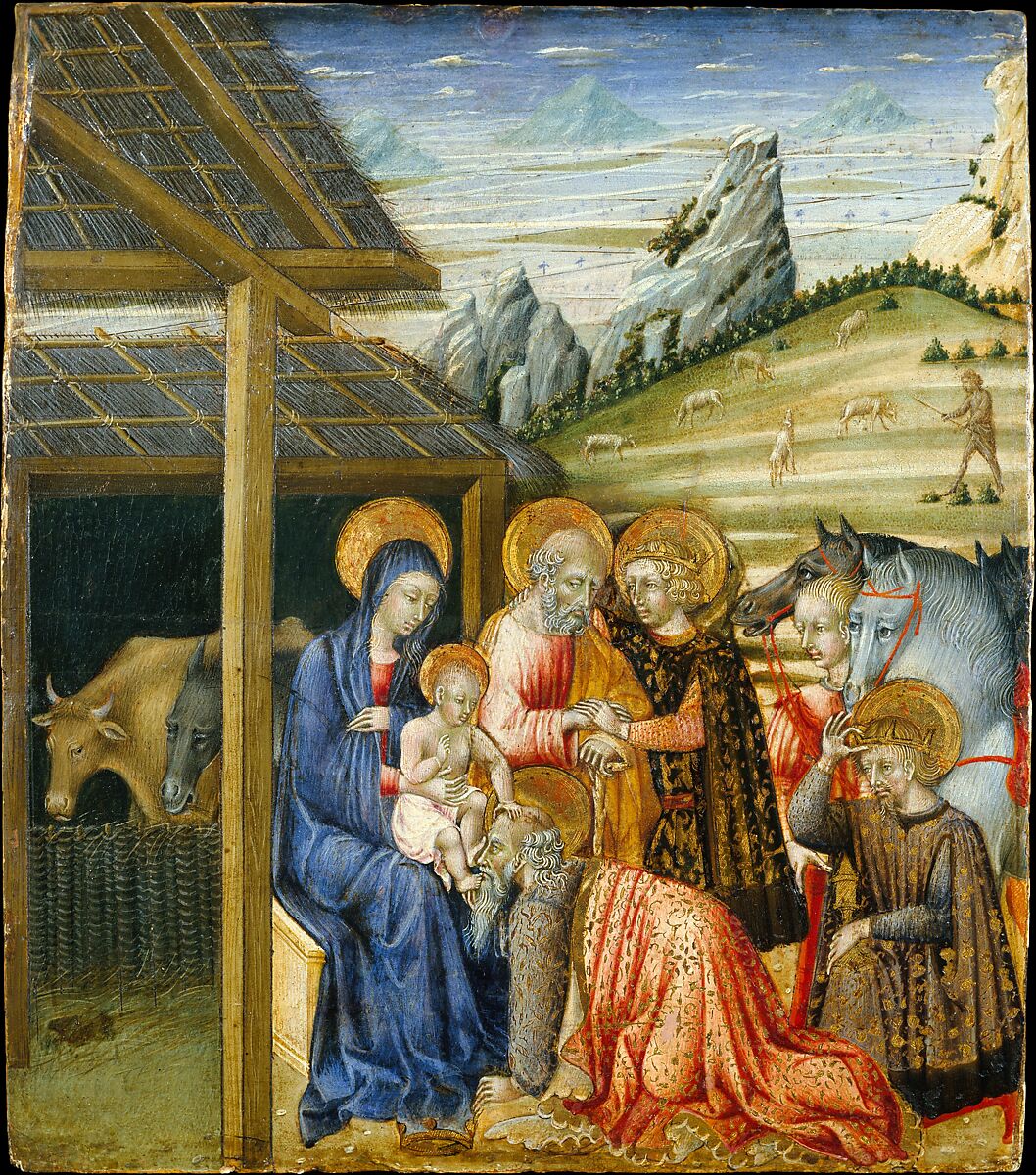 The Adoration of the Magi, Giovanni di Paolo (Giovanni di Paolo di Grazia)  Italian, Tempera and gold on wood