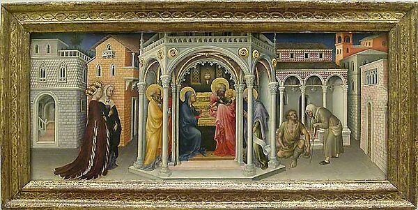 The Presentation of Christ in the Temple, Giovanni di Paolo (Giovanni di Paolo di Grazia) (Italian, Siena 1398–1482 Siena), Tempera and gold on wood