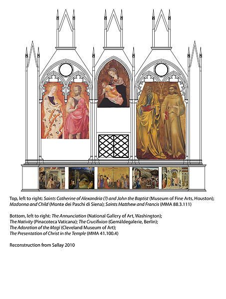 Saints Matthew and Francis, Giovanni di Paolo (Giovanni di Paolo di Grazia) (Italian, Siena 1398–1482 Siena), Tempera on wood, gold ground