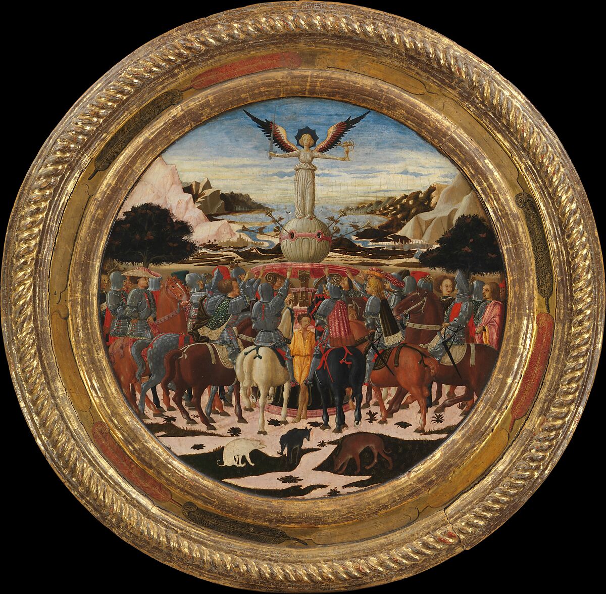The Triumph of Fame; (reverse) Impresa of the Medici Family and Arms of the Medici and Tornabuoni Families