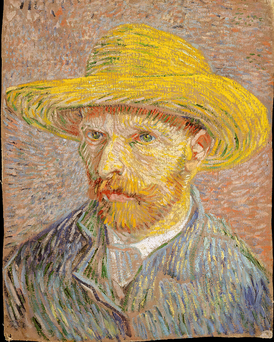 Self-Portrait with a Straw Hat (obverse: The Potato Peeler), Vincent van Gogh (Dutch, Zundert 1853–1890 Auvers-sur-Oise), Oil on canvas 