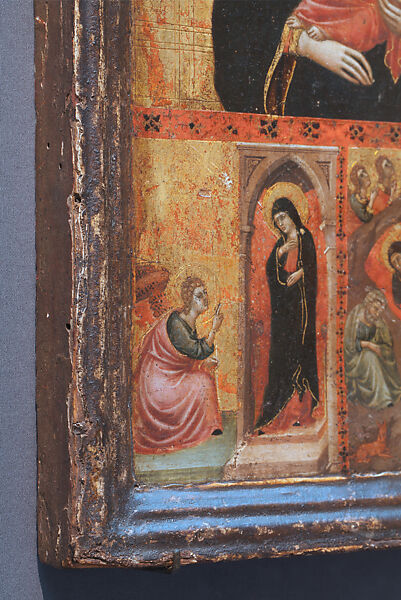 Madonna and Child with the Annunciation and the Nativity, Goodhart Ducciesque Master (Italian, Siena, active ca. 1315–30), Tempera on wood, gold ground