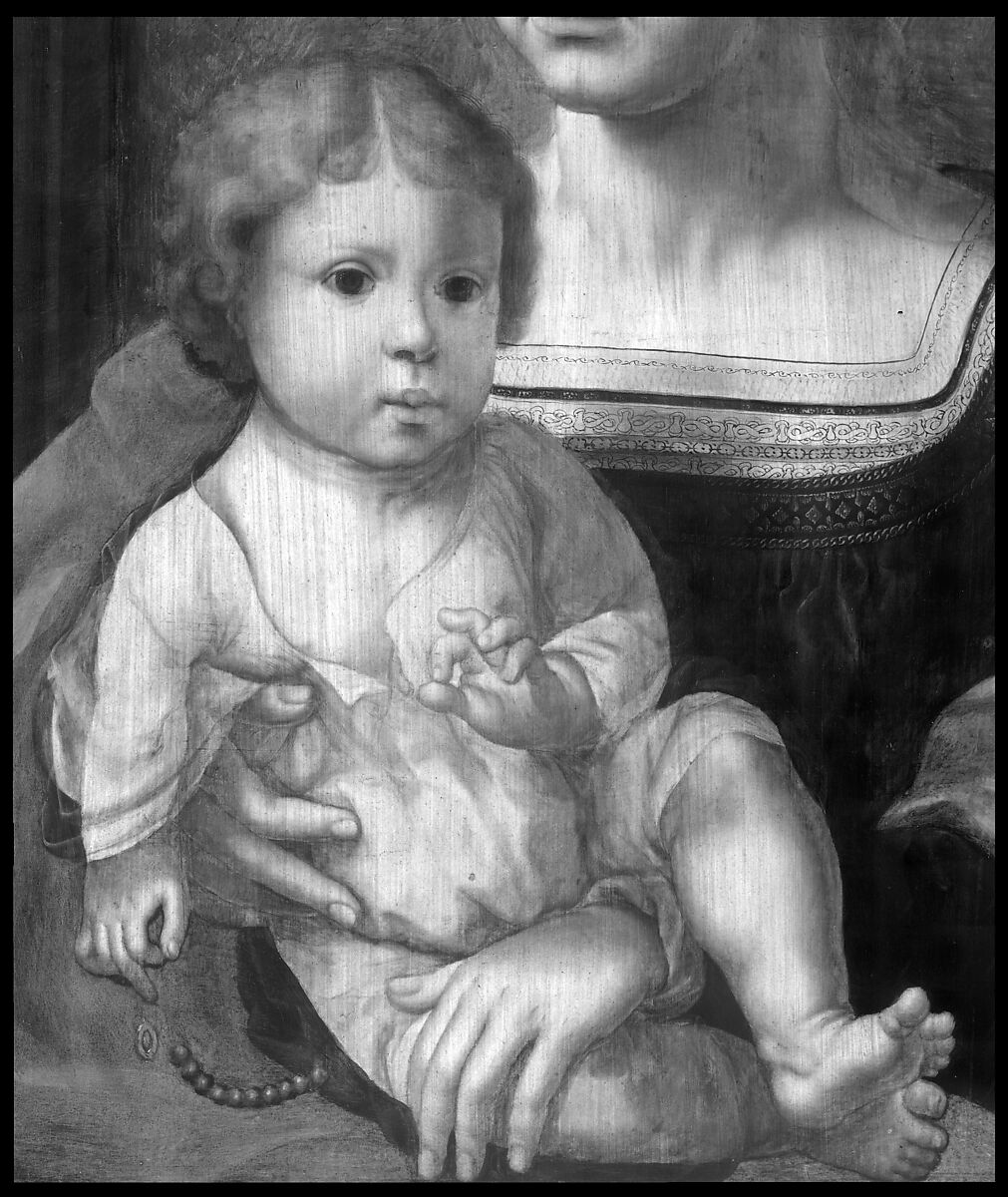 Anna van Bergen (1492–1541) and Her Son Hendrik (born 1519) as the Virgin and Child, Copy after Jan Gossart (called Mabuse) (Netherlandish, after 1522), Oil on wood