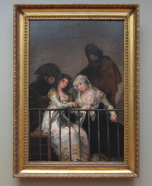 Majas on a Balcony, Attributed to Goya (Francisco de Goya y Lucientes) (Spanish, Fuendetodos 1746–1828 Bordeaux), Oil on canvas