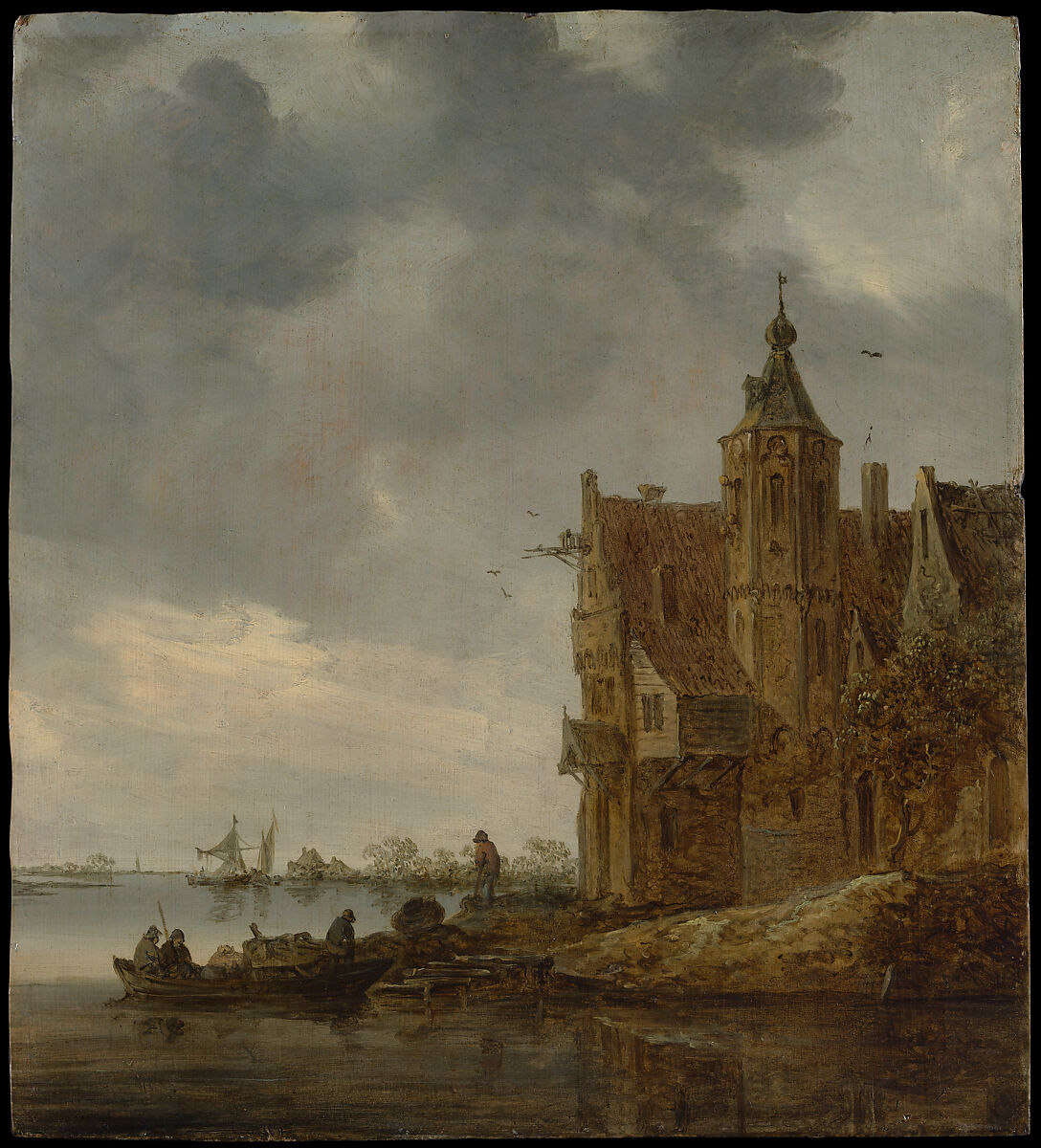 Country House near the Water, Jan van Goyen (Dutch, Leiden 1596–1656 The Hague), Oil on wood 