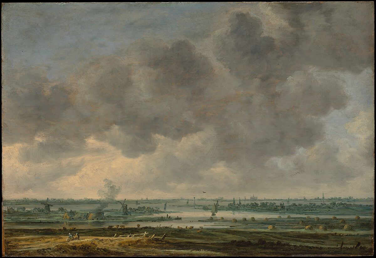 View of Haarlem and the Haarlemmer Meer, Jan van Goyen (Dutch, Leiden 1596–1656 The Hague), Oil on wood 